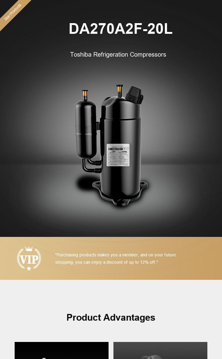 Toshiba Compressor DA270A2F-20L, technical parameters pdf, structure diagram